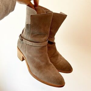 All Saints Grey Buckle Jodphur Boot 2 " Heel - All Saints Size 41, Fits 8.5